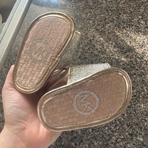 Michael Kors Kids Dress Shoes in Gold and Silver